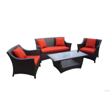 Popular Red Rattan Lounge Set 4PCS